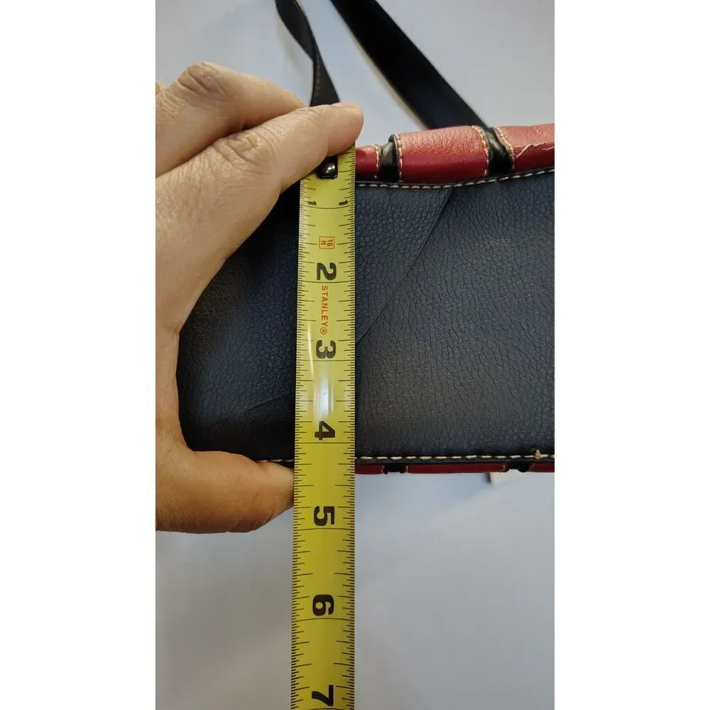 NWT Fine & Funk Black and red wit Floral corner shoulder‎ bag
